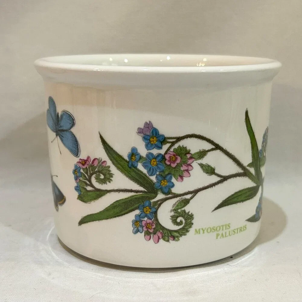 Portmeirion Botanic Garden Ceramic Crock Jar Planter Forget Me Not